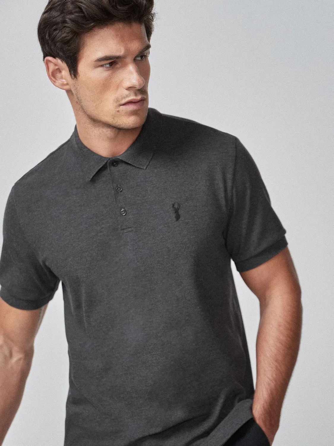 Поло Regular Fit, модель Grey Charcoal Next, серый уголь