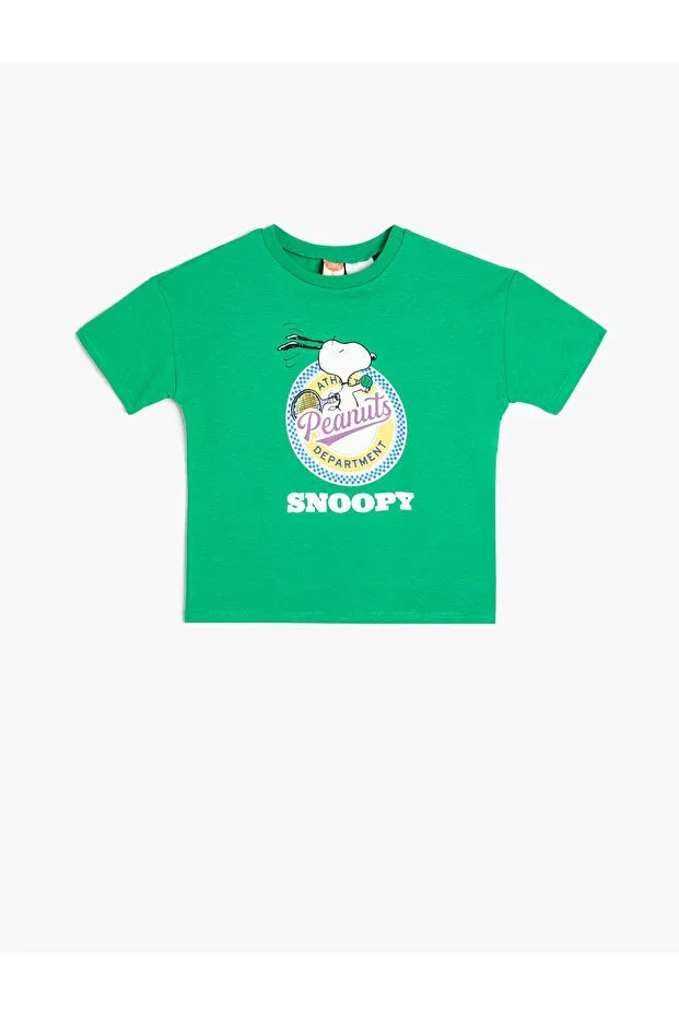 Детская футболка с принтом Snoopy t-shirt licensed short sleeve crew neck cotton Koton, Green