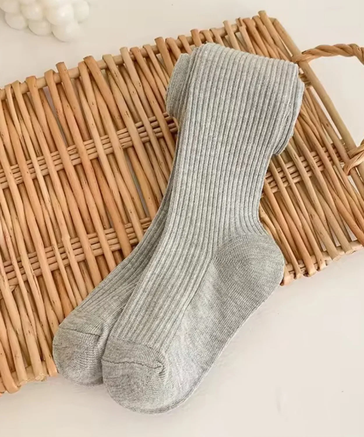 Детские рифленые колготки Bambin, Light Grey