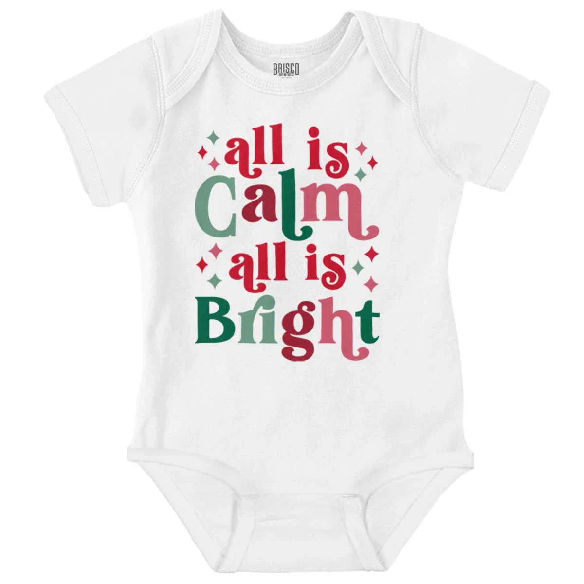 Детское боди-комбинезон с принтом Christmas All Is Calm Song Lyric Brisco Brands, White
