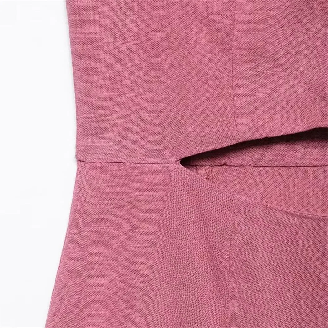 Женское платье А-силуэта с халтер-воротником Generic, Pink — фото 3