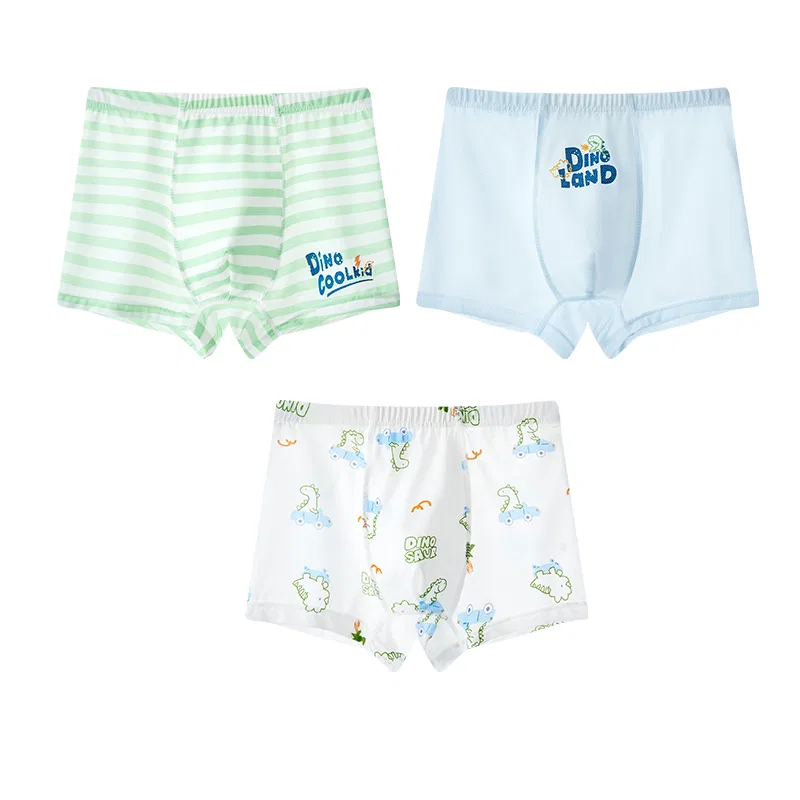 Детские боксеры для мальчиков из модала 3 шт Red bean, Blue Green White