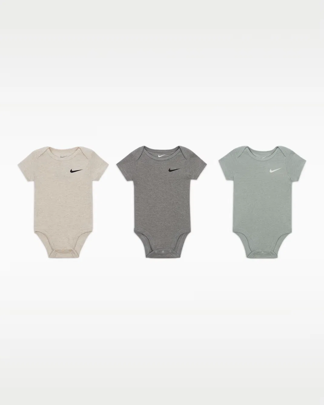 Детские боди (0-6 месяцев) (комплект из 3 штук) Nike Mini Me, Mica Green