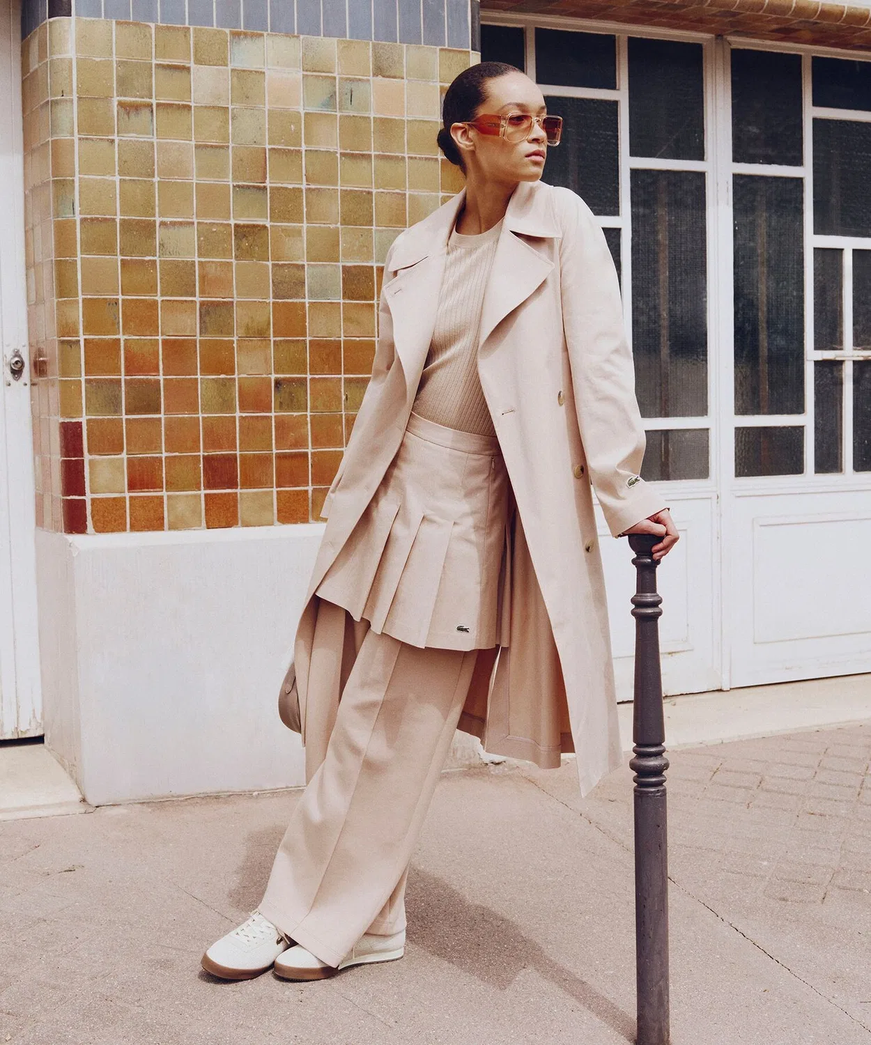 Женское пальто-тренч oversize с водоотталкивающей пропиткой LACOSTE, Beige — фото 2