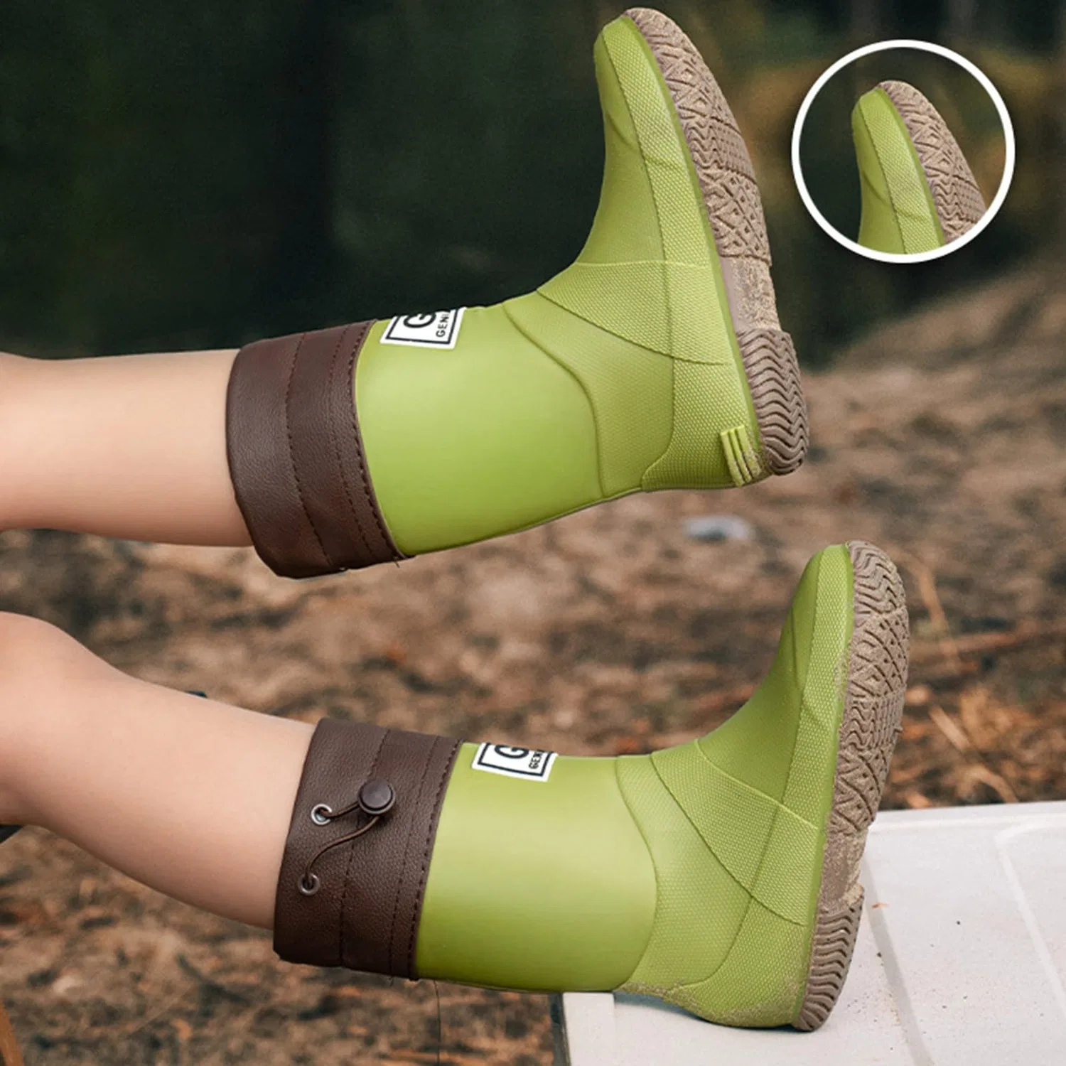 Детские резиновые сапоги складные Sandalen, Verde — фото 2