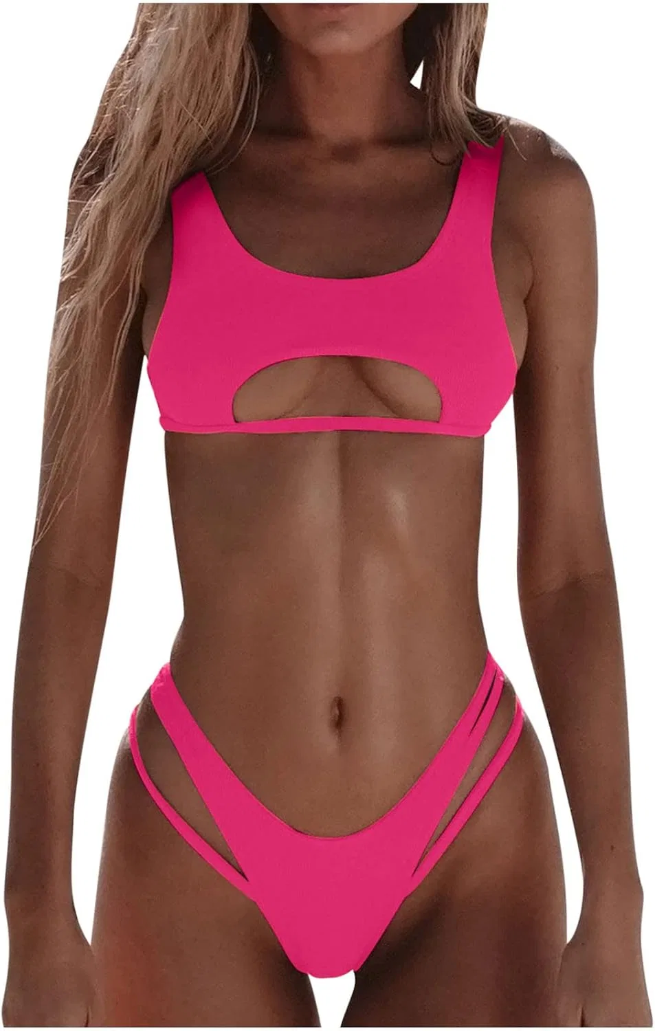 Женский бикини-комплект вырезами Scoop Neck Strappy Thong