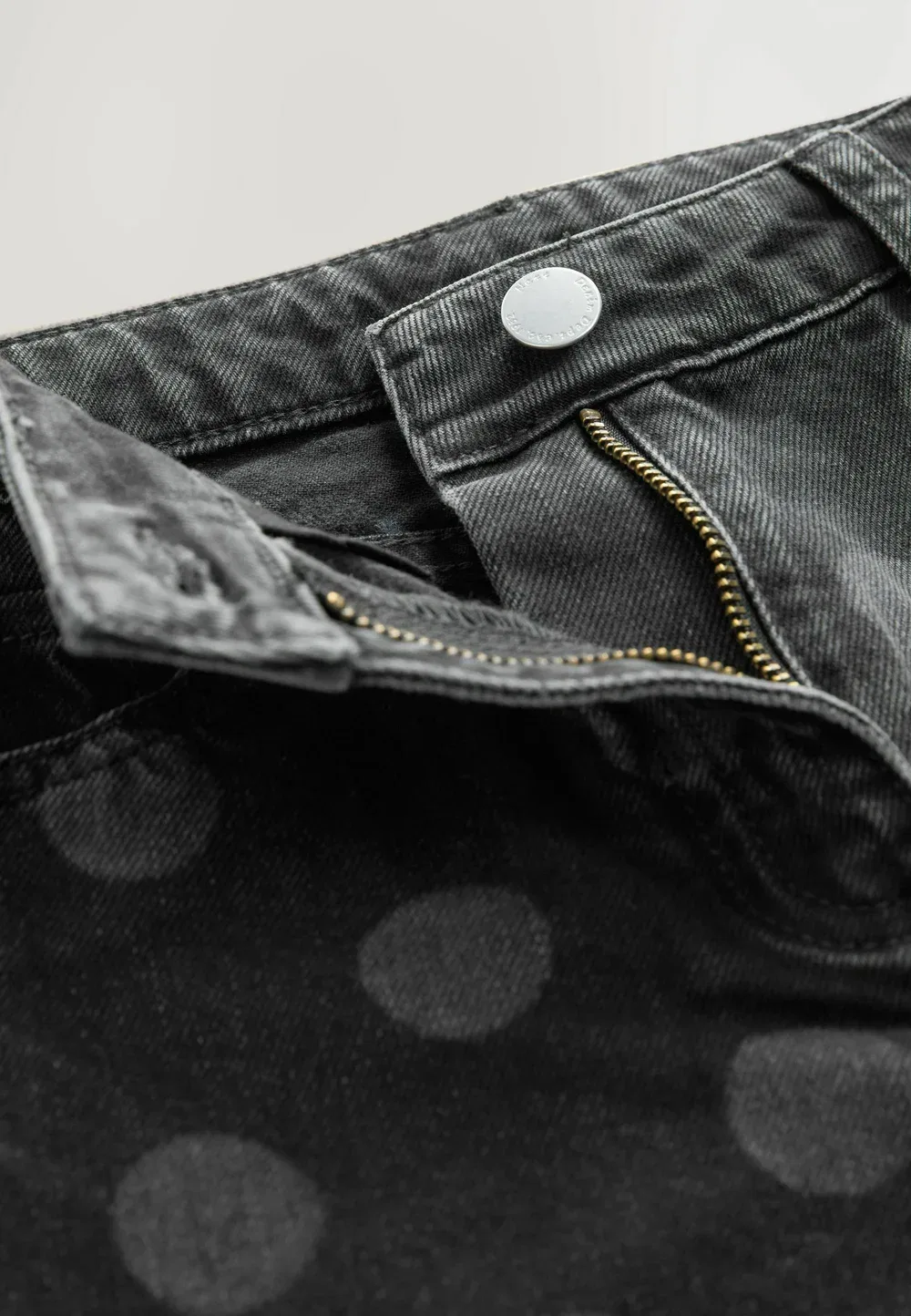 Джинсы с широкими штанинами. - стандартный крой - свободный крой Next, Charcoal Grey Polka Dot — фото 2