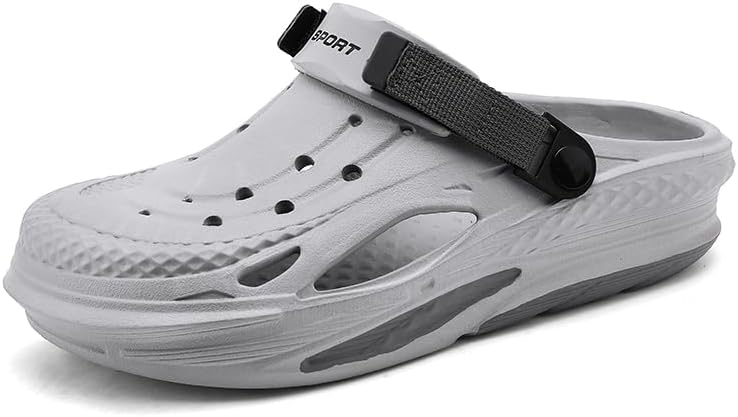 

Мужские садовые сабо: летние пляжные сандалии - нескользящие классические тапочки Miluoluo, серый