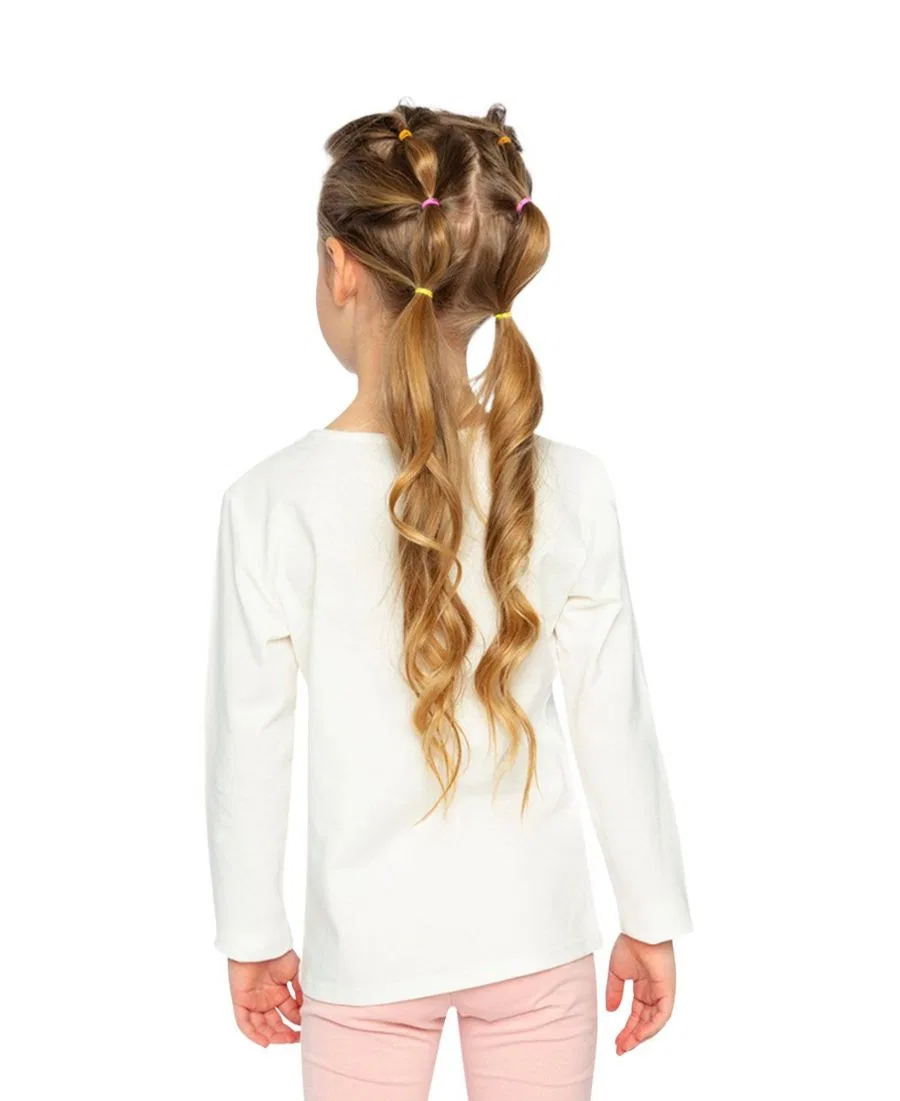 Детская футболка с длинным рукавом с принтом Frosted Strawberry Deux par Deux, Off-White — фото 4