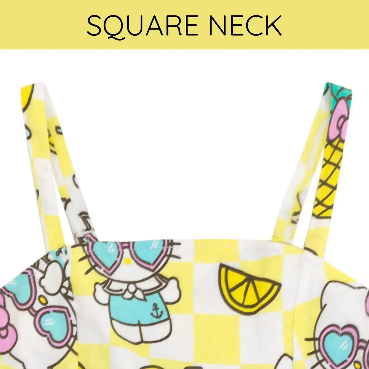 Детское платье для девочек хлопковое Hello Kitty Yellow — фото 4