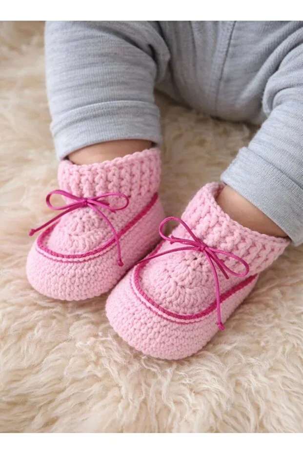 Детские зимние ботинки для девочек вязаные Seraskids, Pink