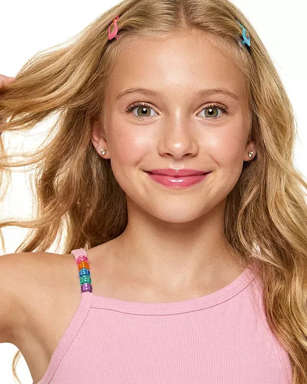 Детский топ для девочек с асимметричным вырезом Malibu Bead Esme, розовый — фото 2