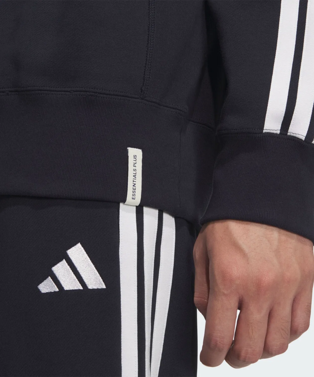 Мужской свитшот с длинным рукавомAdidas Essentials Plus Loose Fit Three Stripes, Blue — фото 4