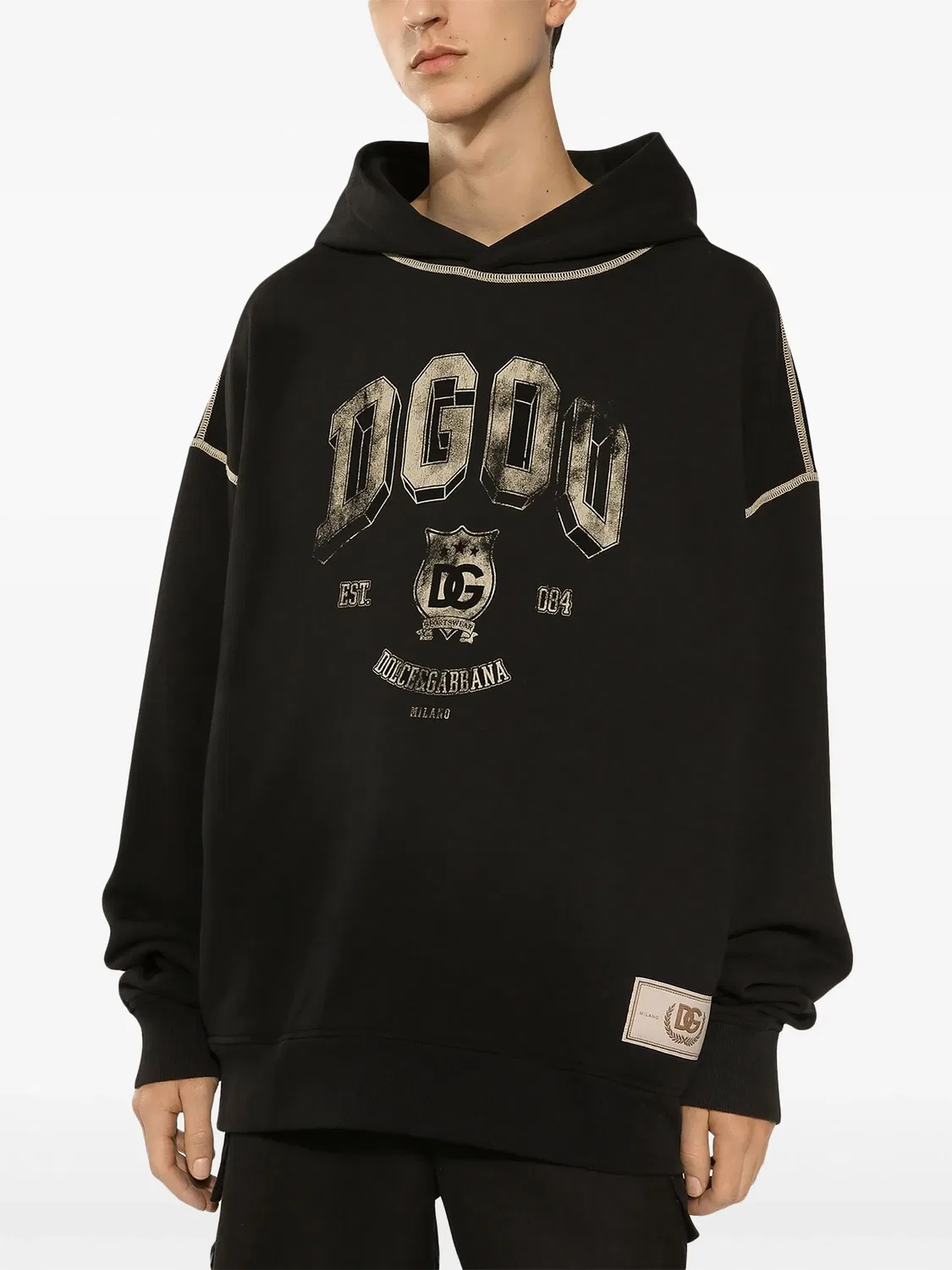 Худи с принтом DG Dolce & Gabbana, черный — фото 4