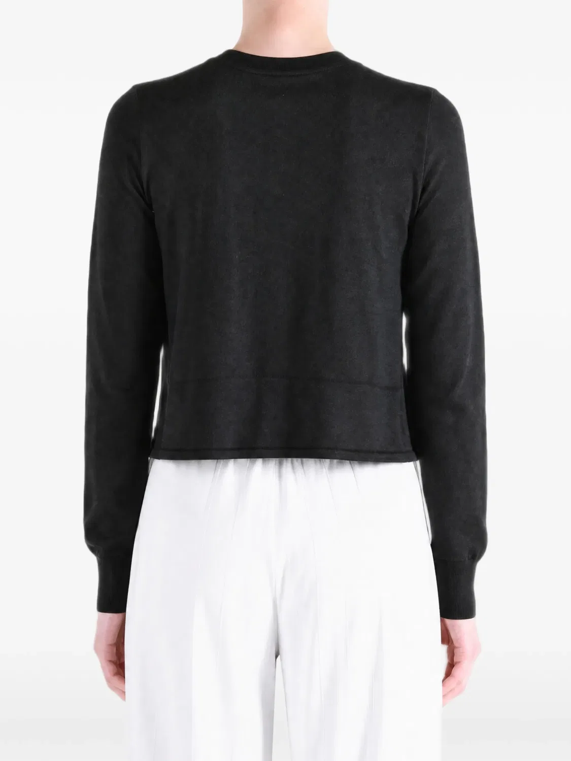 Кардиган с кулиской и вышитым логотипом Alexander Wang, черный — фото 4