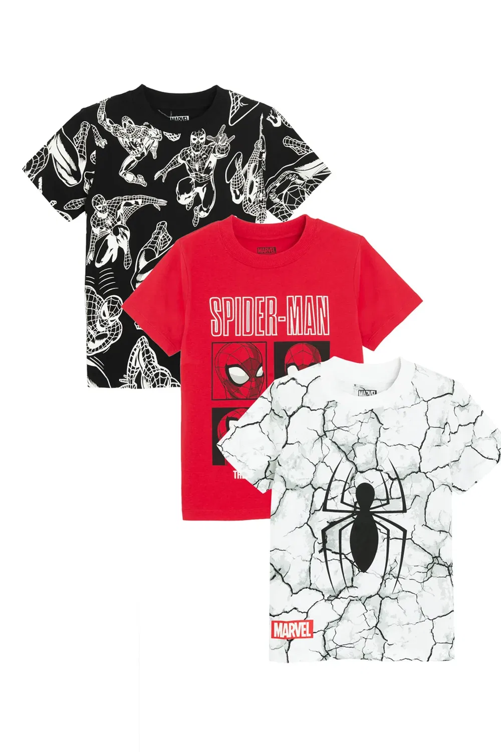 Комплект из 3 футболок с коротким рукавом Spider-Man Cool Club, Red