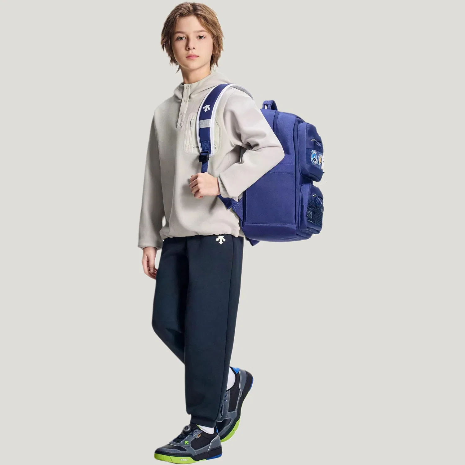 Детская толстовка с капюшоном Moderate DESCENTE, LG-Light Gray — фото 3