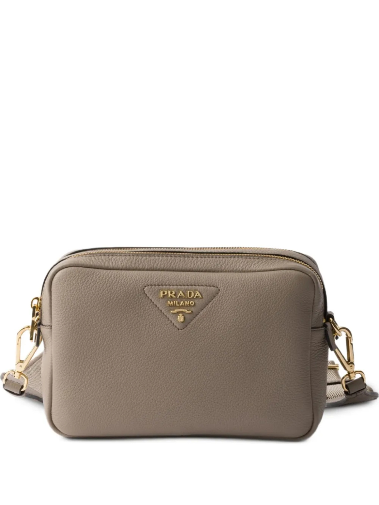 

Маленькая кожаная сумка через плечо Prada, коричневый