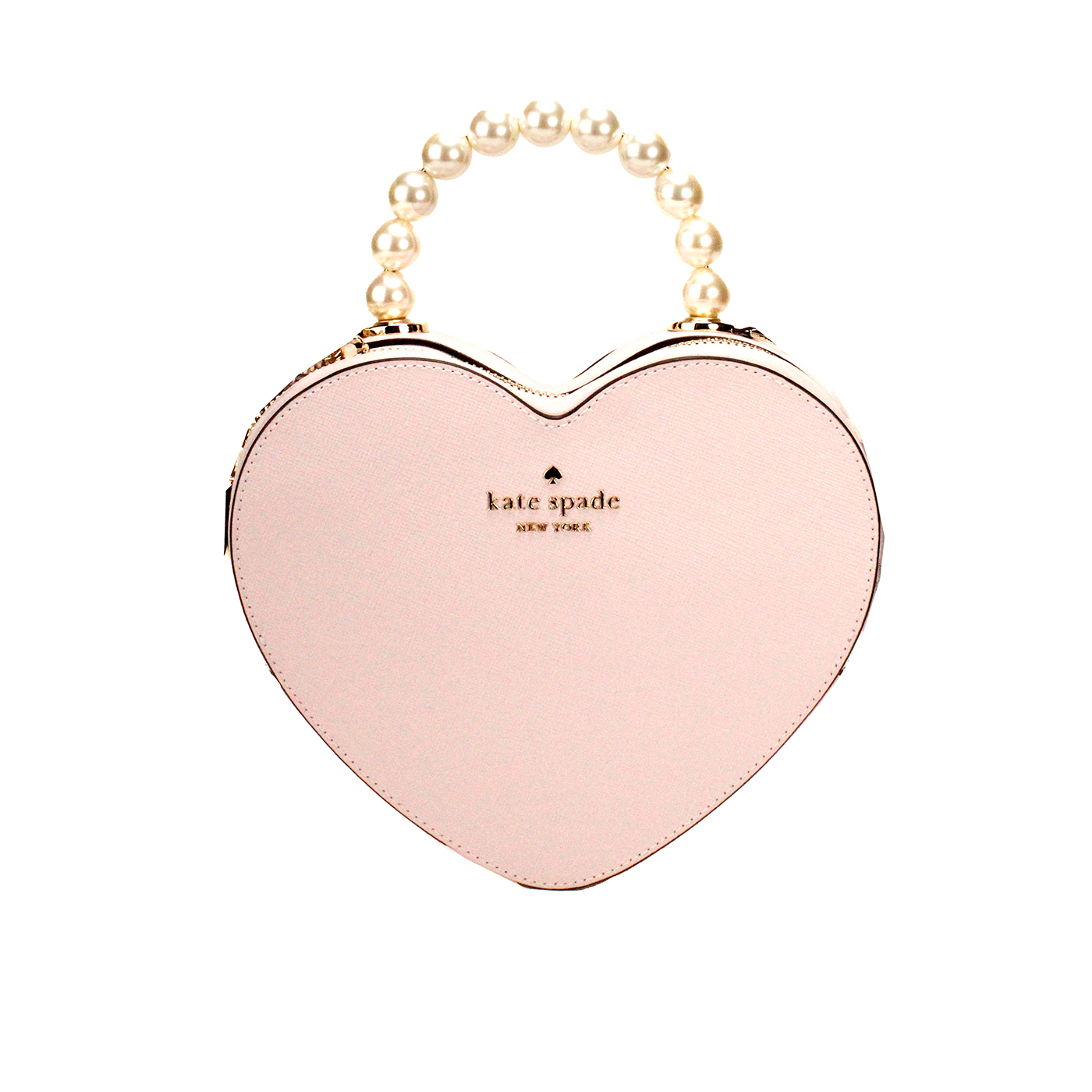 

Сумка-чехол Love Shack Heart из сиреневой кожи с ручкой сверху и жемчугом Kate Spade