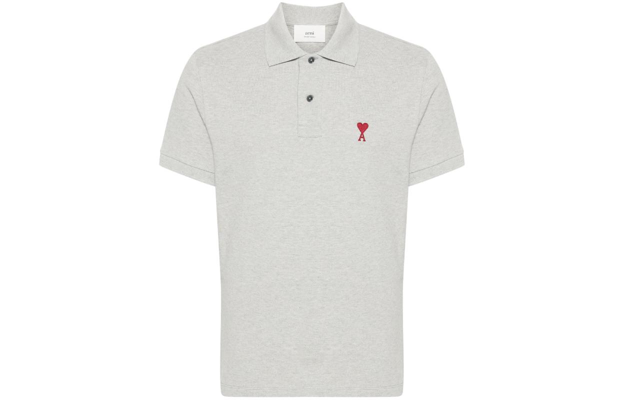 

Поло с коротким рукавом и вышитым логотипом Ami De Coeur от Ami Paris AMIPARIS, серый
