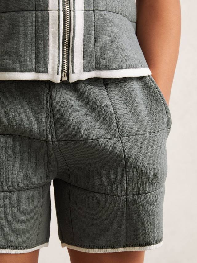 Детские шорты Barbor с вязаным узором и кисточками Reiss, Dark Sage Green — фото 2