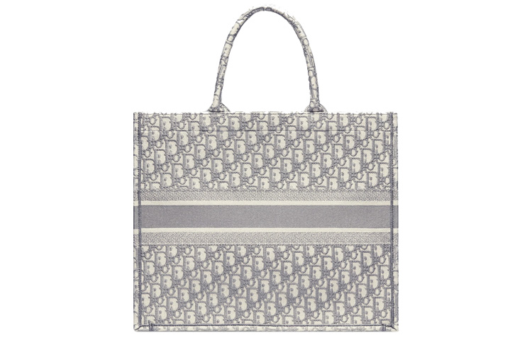 Сумка BookTote с вышивкой, шоппер, сумка через плечо, женская большая сумка gray DIOR — фото 3