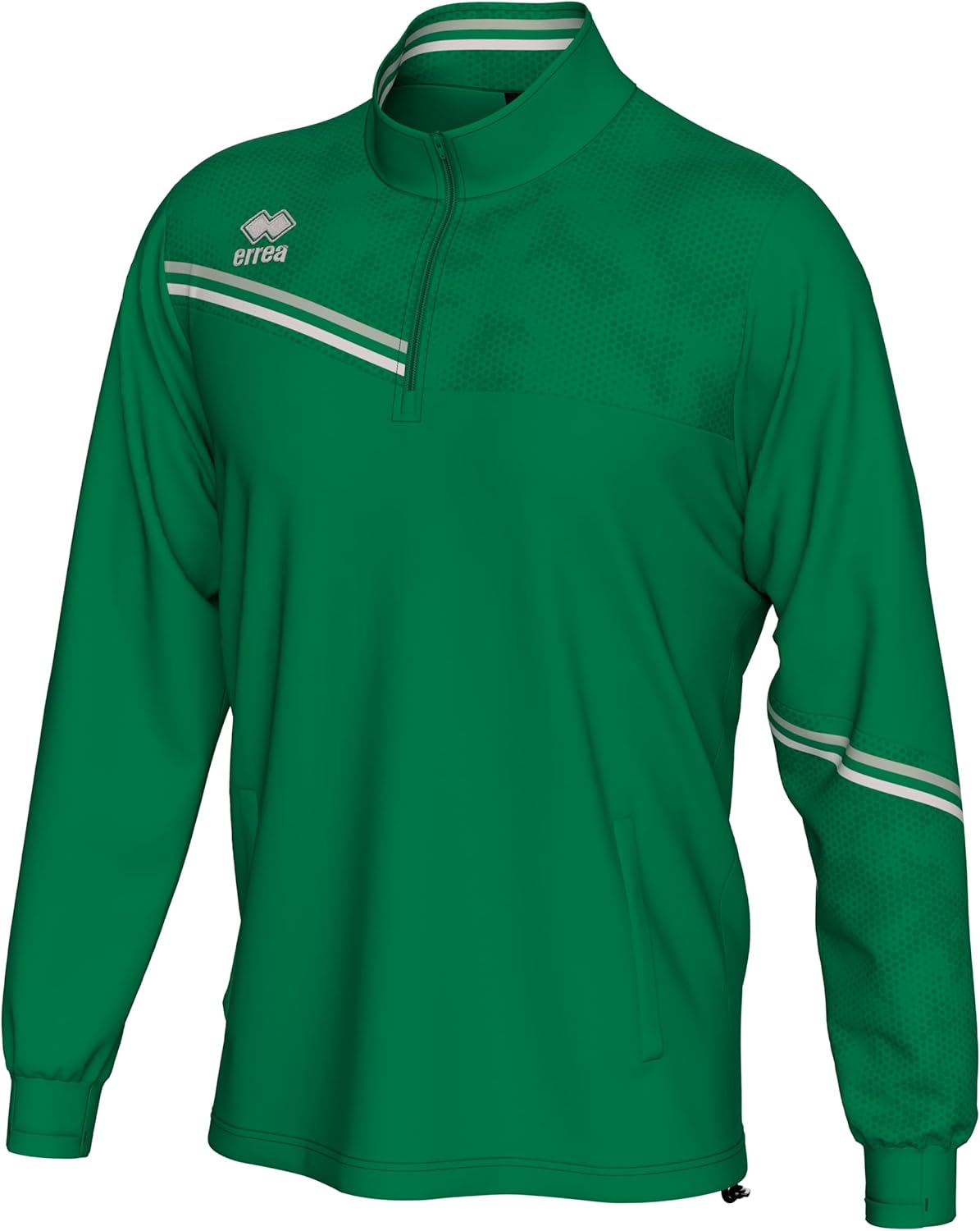 

Мужская толстовка ERREA ELIAS с застежкой-молнией до середины груди, боковыми карманами и вельветовыми штанинами. Оригинальная, белый/зеленый/серый