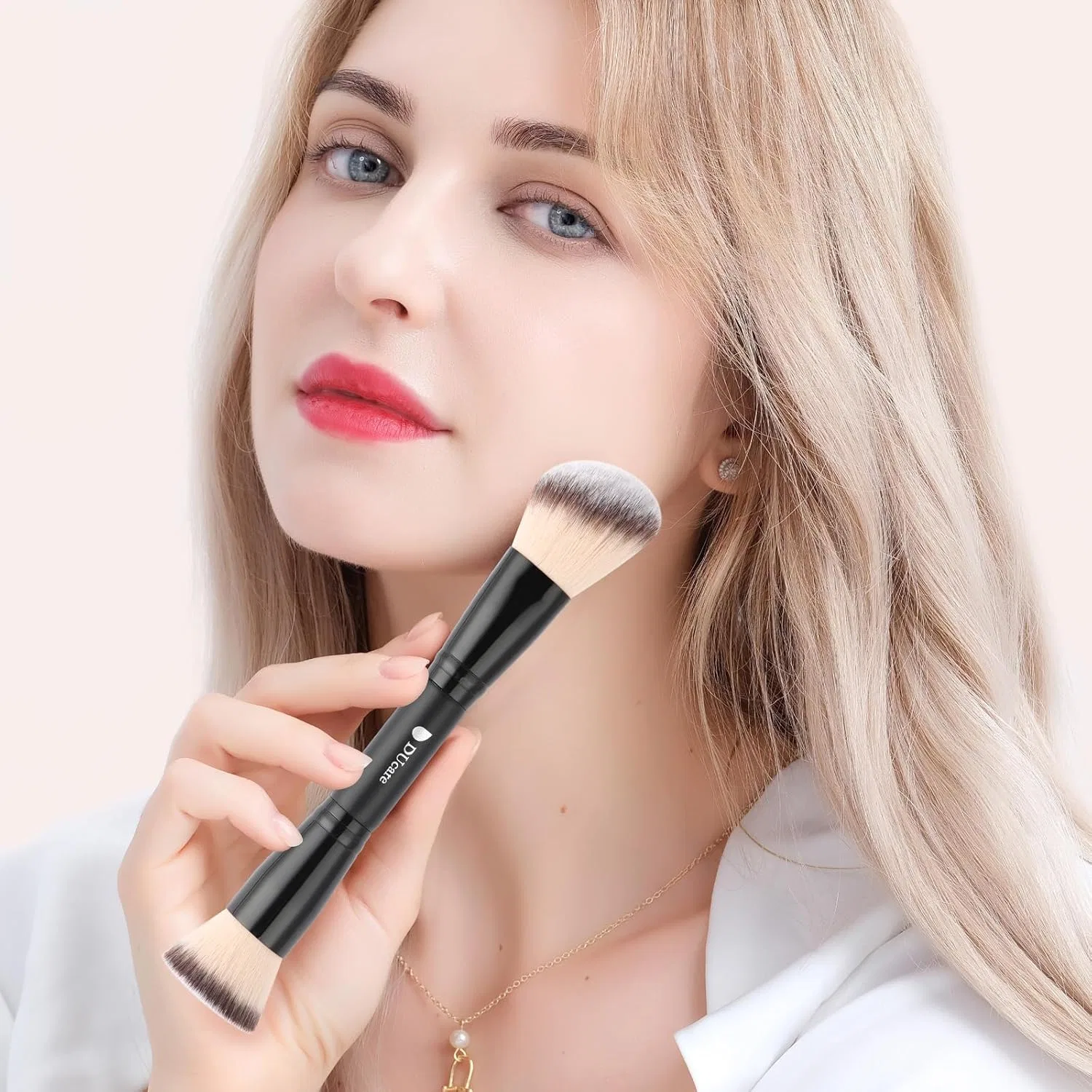 Двусторонняя кисть для макияжа DUcare Foundation Brush, черная Ducare — фото 4