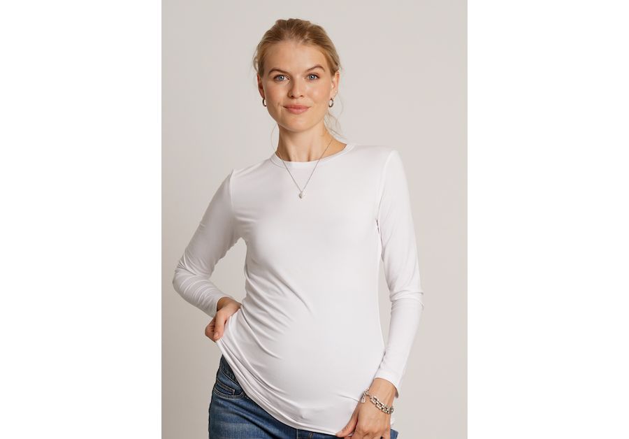 

Футболка с длинными рукавами и круглым вырезом Maternity Liv NOM Maternity, White, Белый, Футболка с длинными рукавами и круглым вырезом Maternity Liv NOM Maternity, White