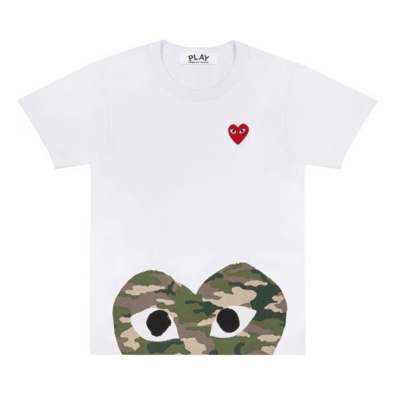 

Футболка camouflage edge heart kawakubo rei short sleeve white Comme Des Garcons Play, белый