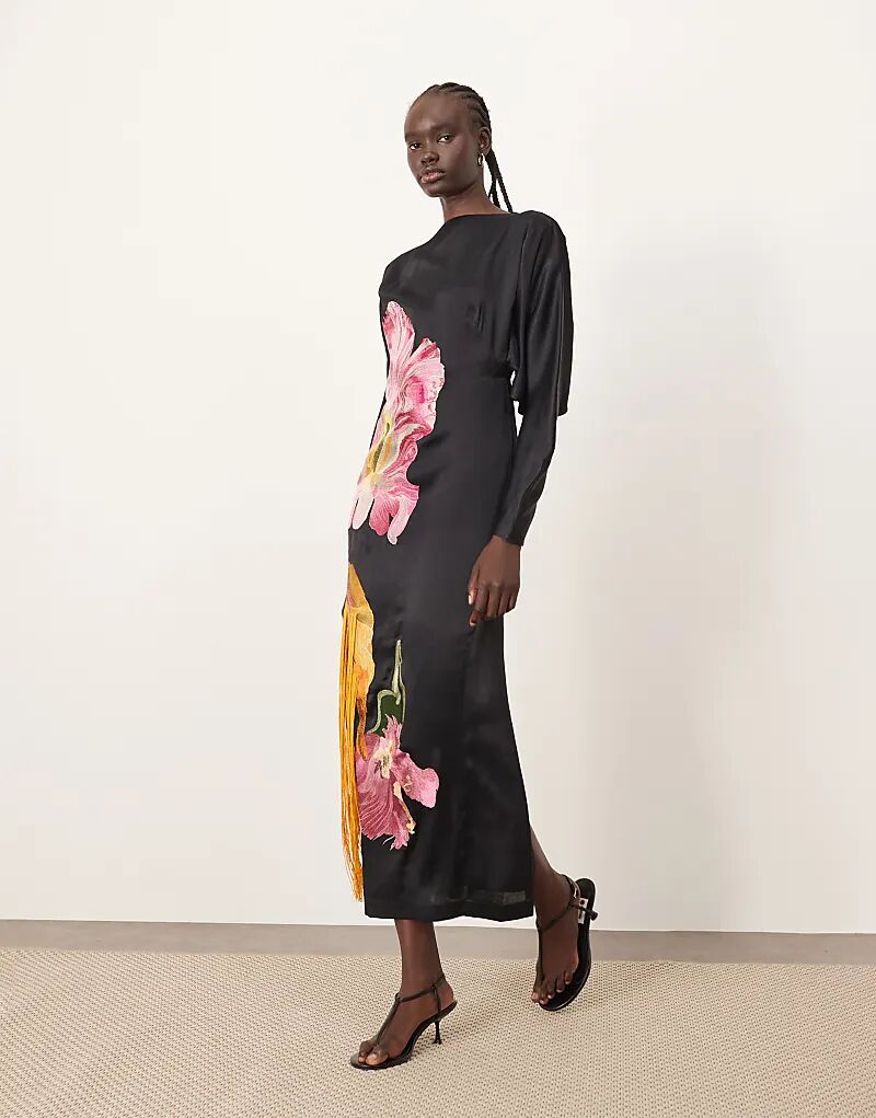 

Платье ARRANGE с открытой спиной и эффектным цветочным принтом, выполненным в черном цвете