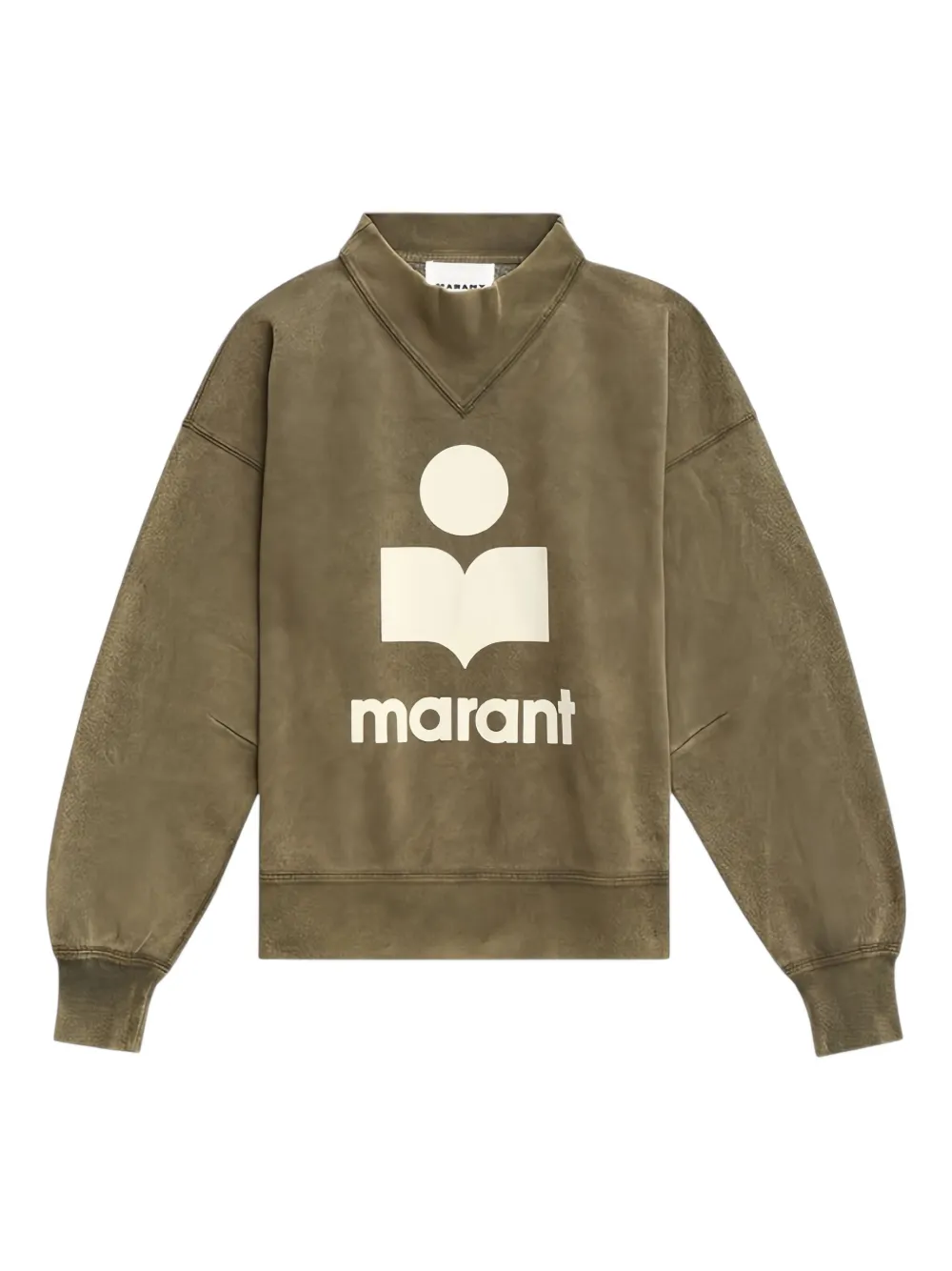 

Толстовка с вышитым логотипом Moby и воротником-стойкой ISABEL MARANT, зеленый