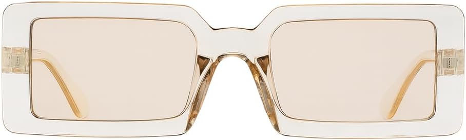 

Полупрозрачные прямоугольные солнцезащитные очки Les Lunettes de Soleil, квадратная прямоугольная форма, массивная оправа, тонкий широкий профиль Generic, Champagne Neutral Beige Tea