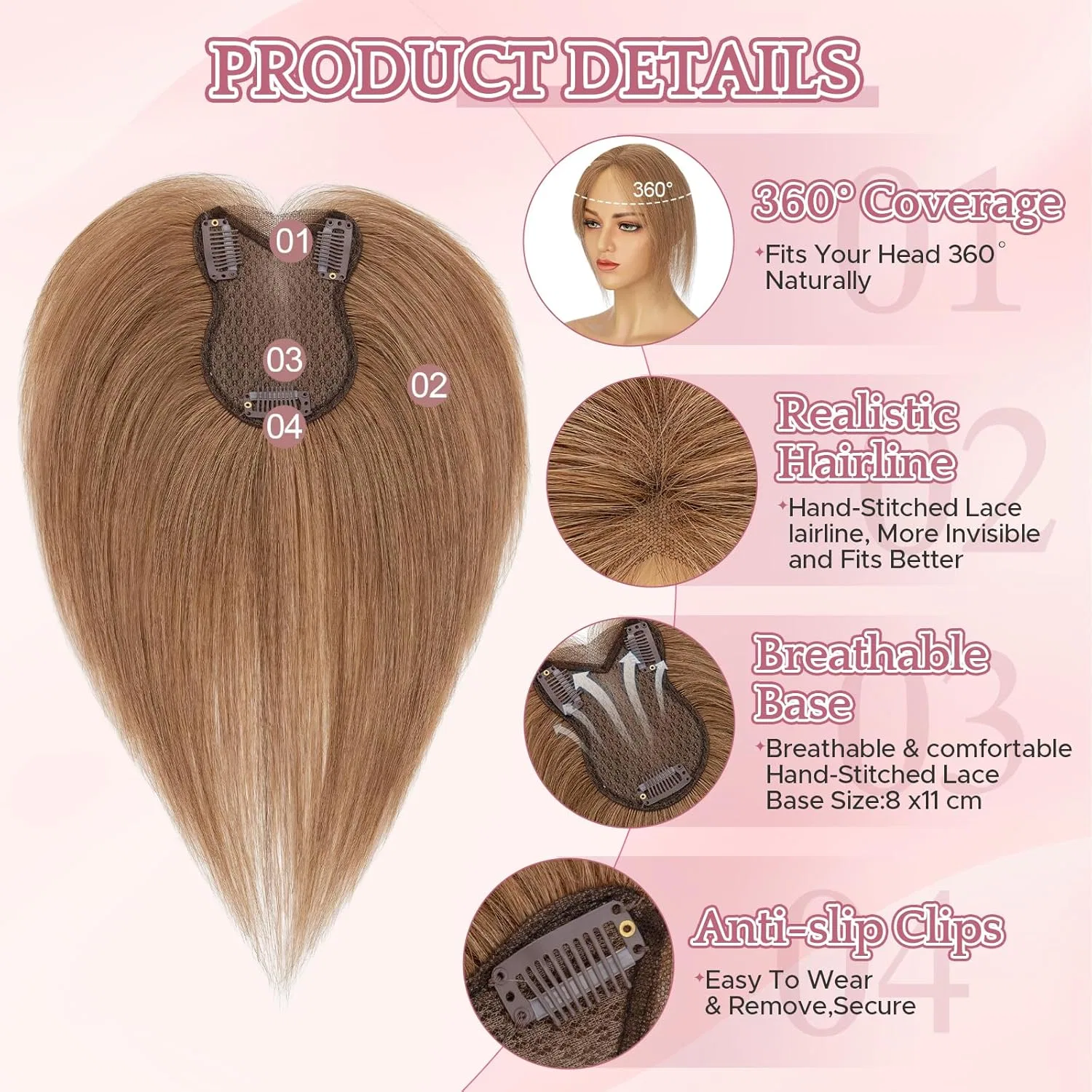 Накладка для волос SEGOHAIR Human Hair Double Layer Sego — фото 4