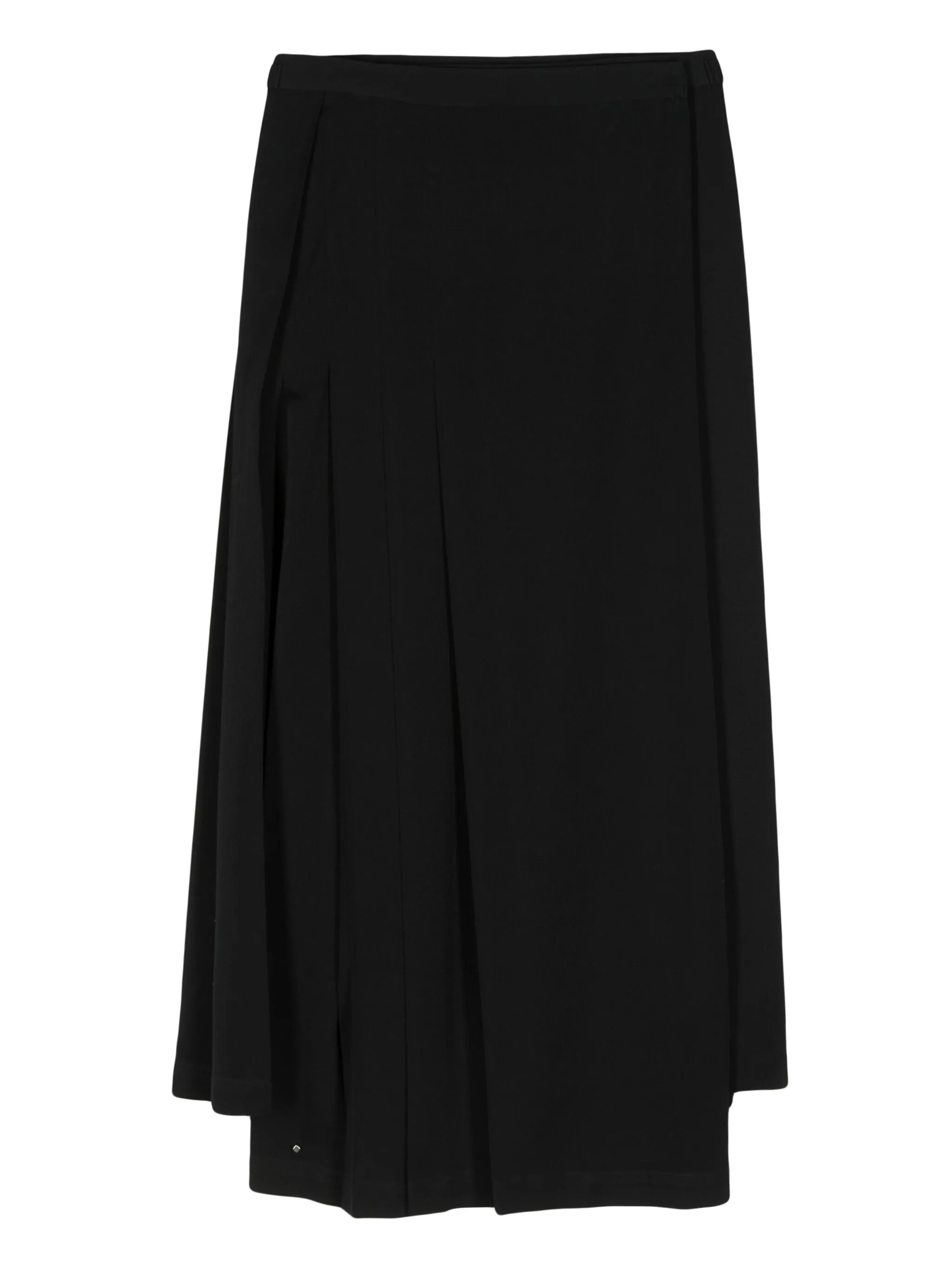 Шерстяная юбка асимметричного кроя Yohji Yamamoto, черный — фото 2