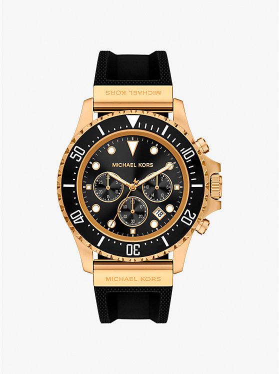 

Крупные часы everest из золота и силикона Michael Kors, черный