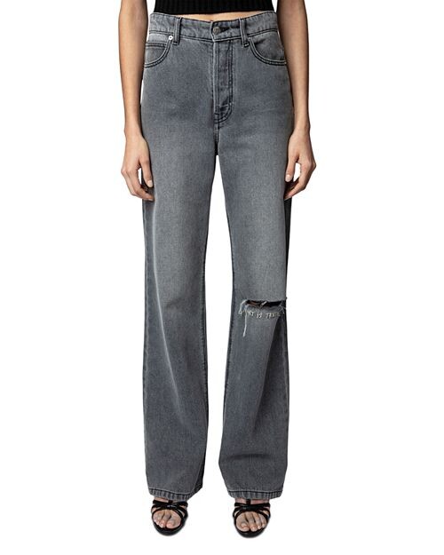 

Рваные расклешенные джинсы Evy в цвете Gris Zadig & Voltaire, цвет Gray