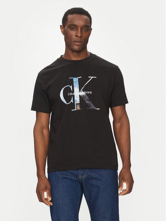 

Футболка обычного кроя Photo Monogram J30J327483 Calvin Klein Jeans, черный