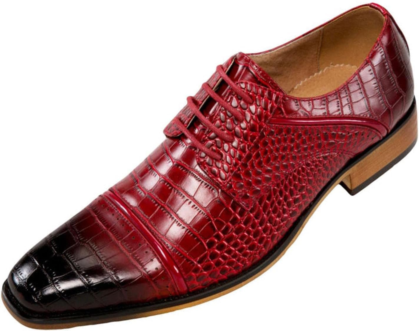 

Мужские оксфорды Amali с текстурированным носком, мужские оксфорды из высококачественной искусственной кожи, универсальная официальная обувь для любого случая, красный
