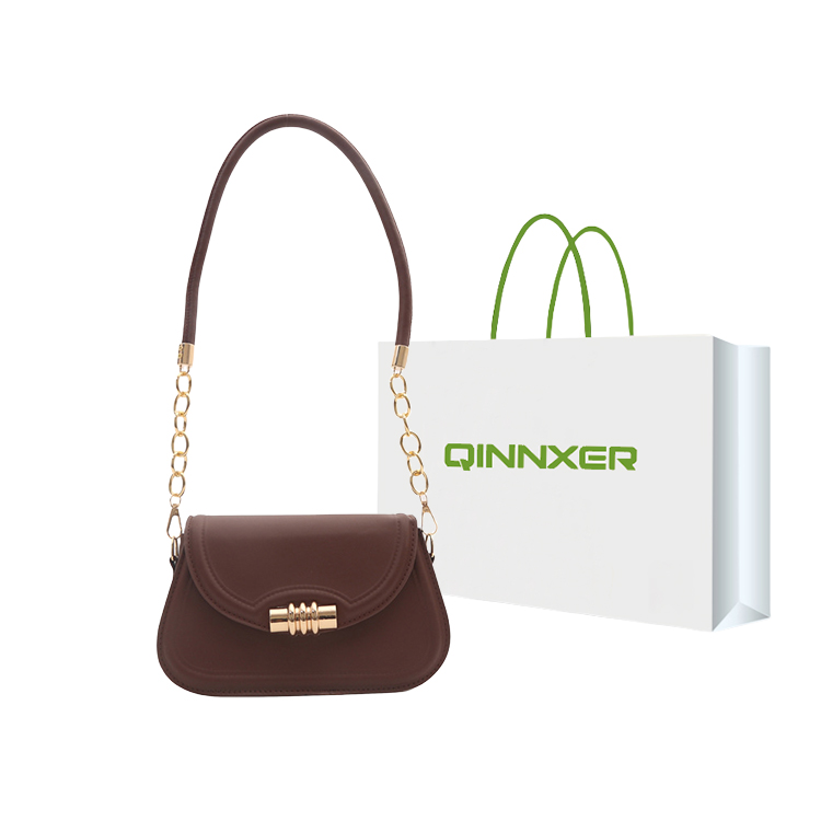 

QINNXER Седловая сумка Плечевая сумка Маленькая квадратная сумка, Coffee
