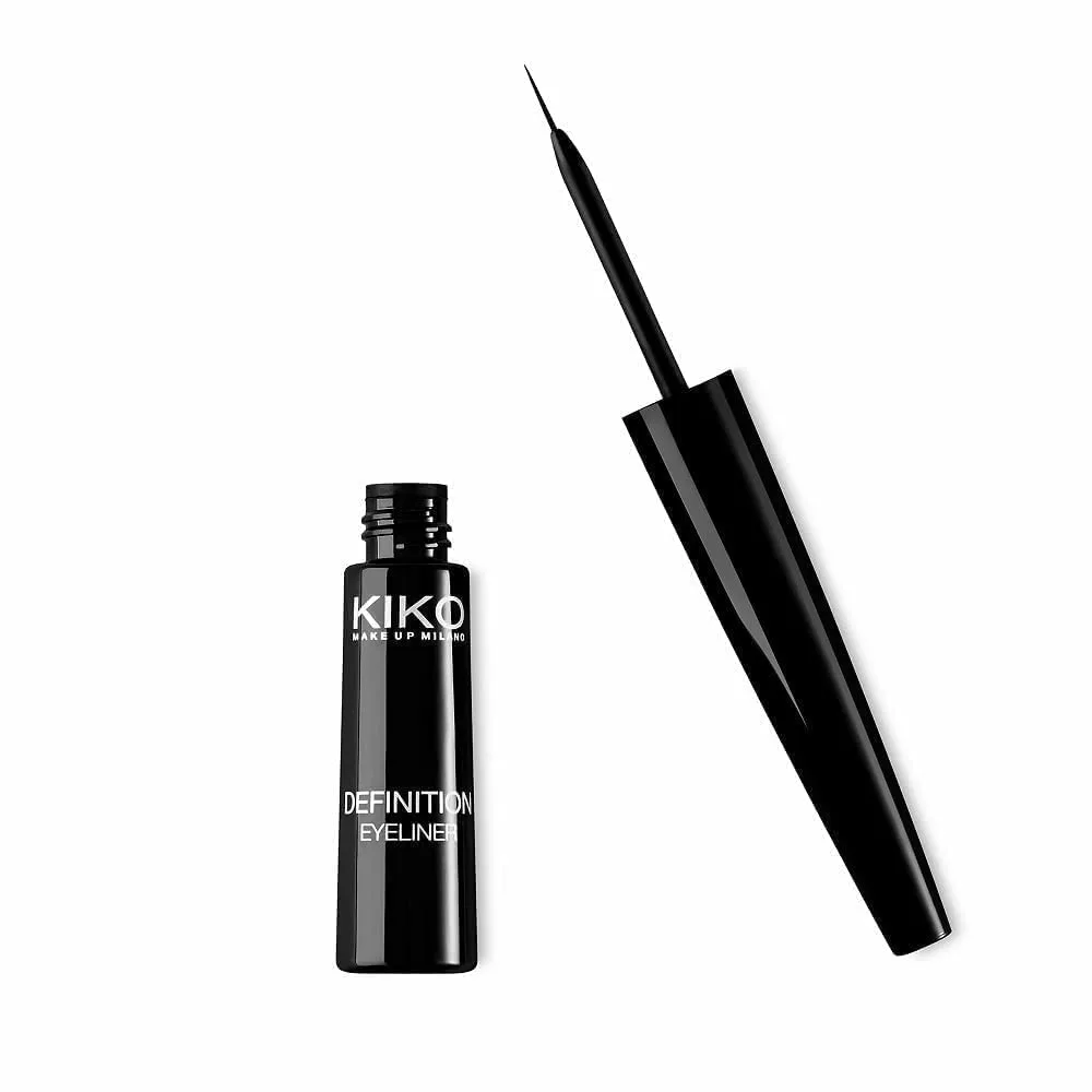 Жидкая подводка для глаз Kiko Milano Definition Eyeliner - точная, стойкая, не размазывается, насыщенный черный цвет, легко наносится - 2,5 мл, Black