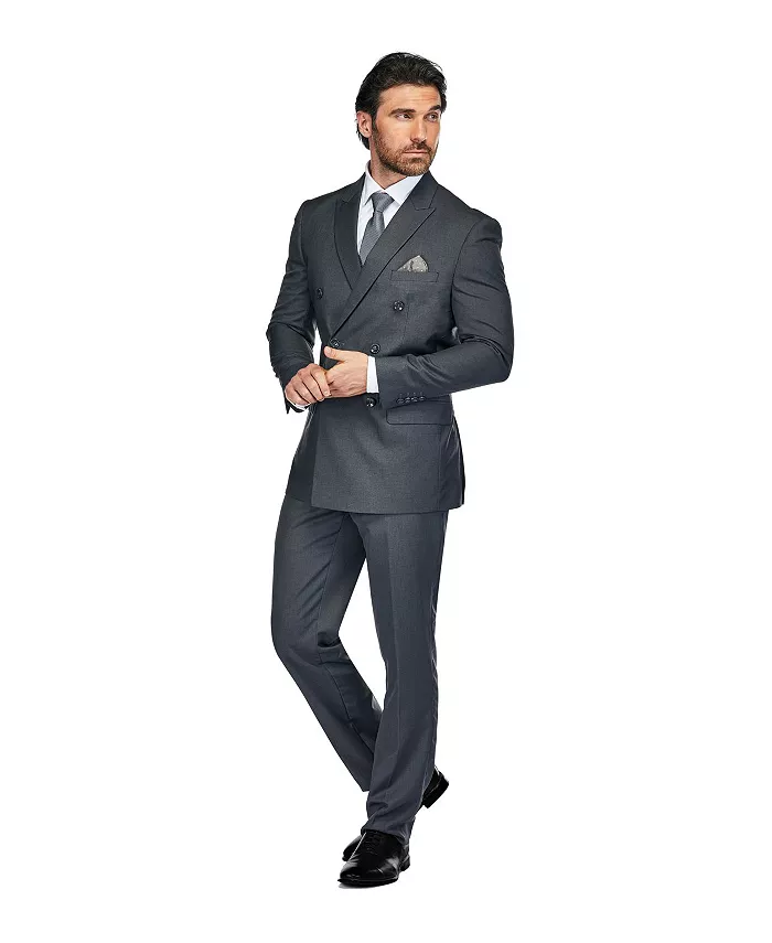 

Мужской двубортный костюм Slim Fit 2-Piece Gino Vitale, серый