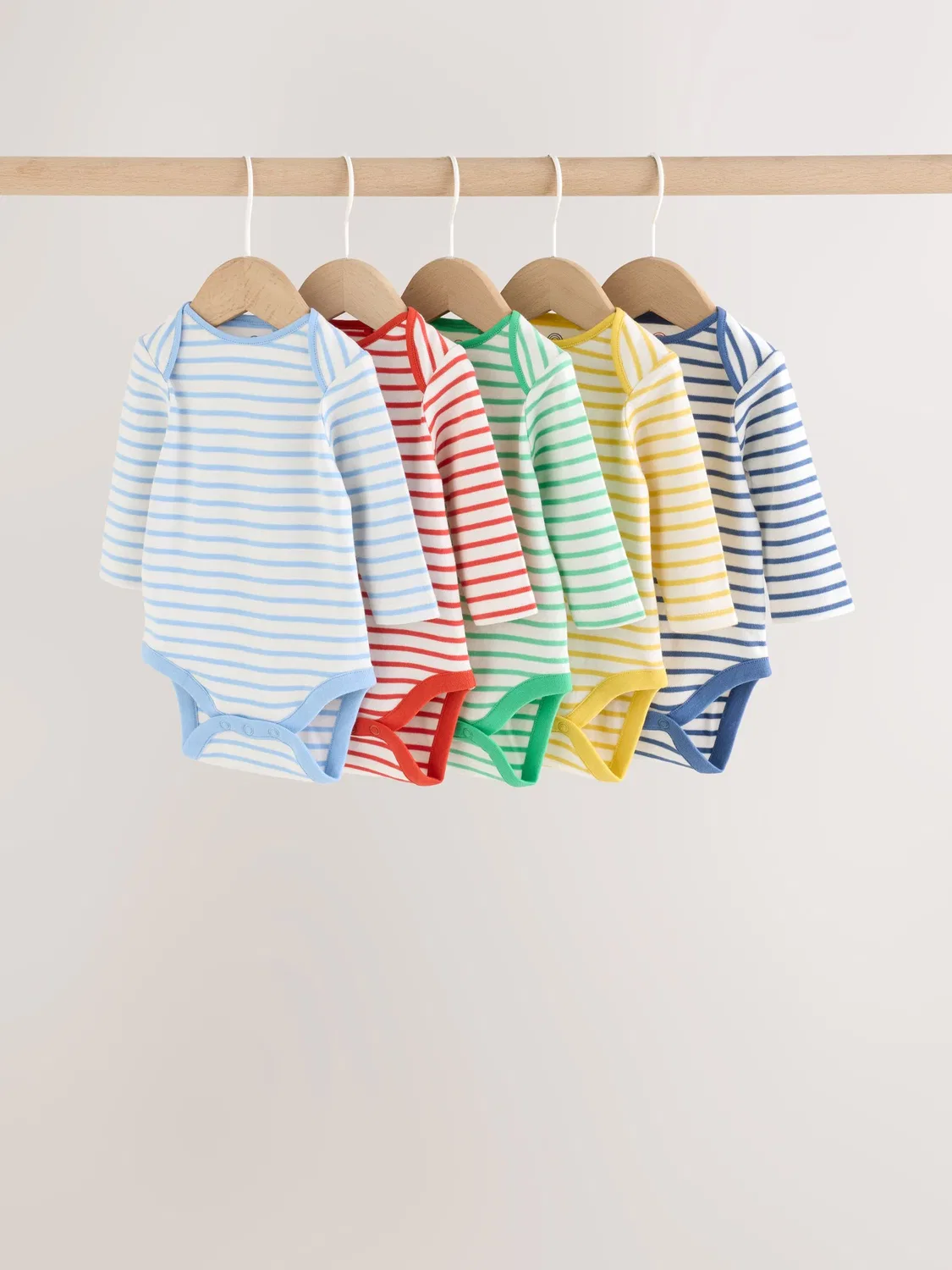 Детские боди с длинными рукавами в яркую полоску (5 шт.) Next, Bright Stripe
