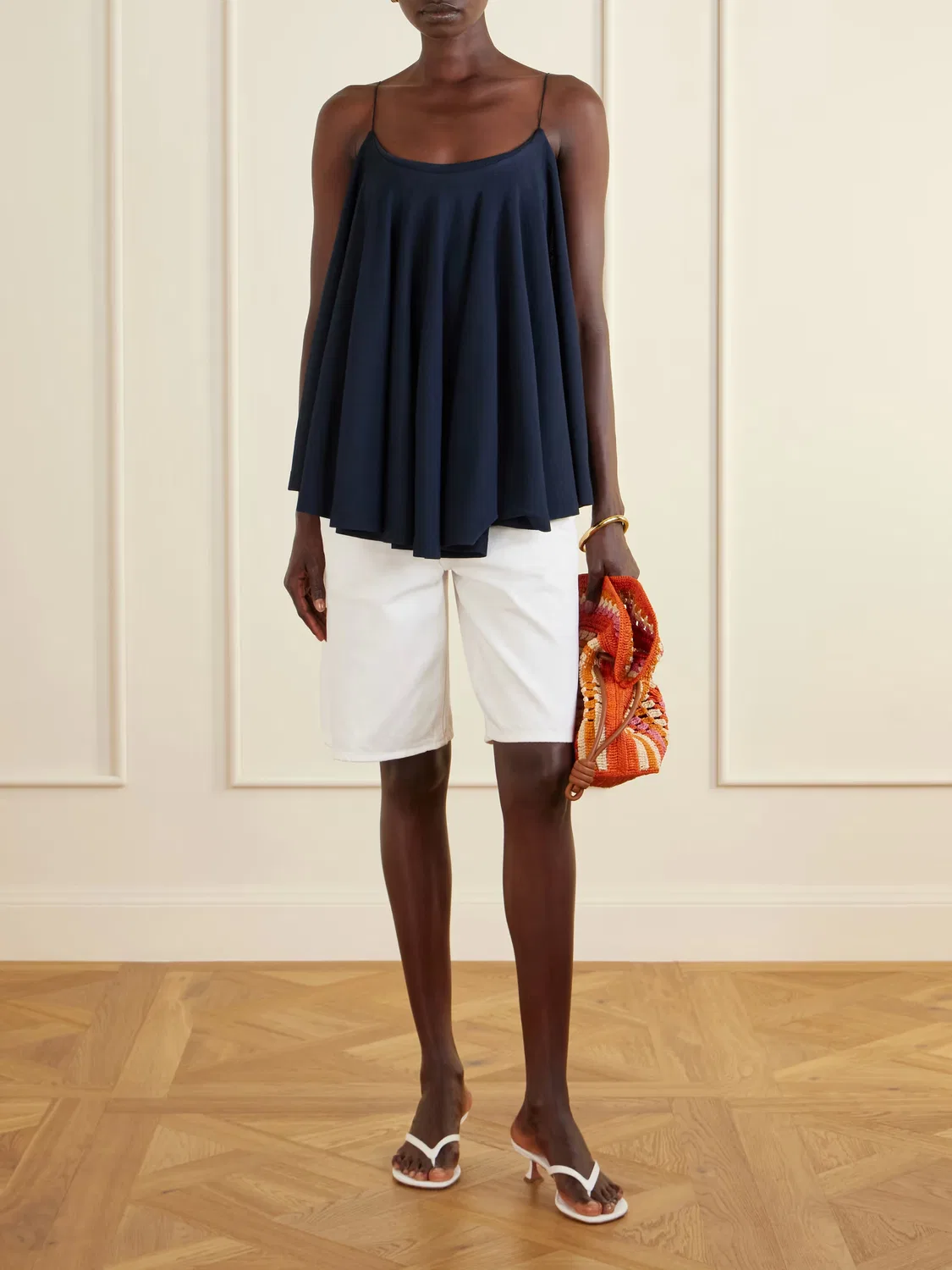 Трикотажный топ Le haut voile с открытой спиной Jacquemus, темно-синий — фото 2