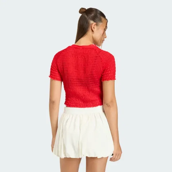 Футболка с эффектом смокинга, Adidas, красный — фото 3