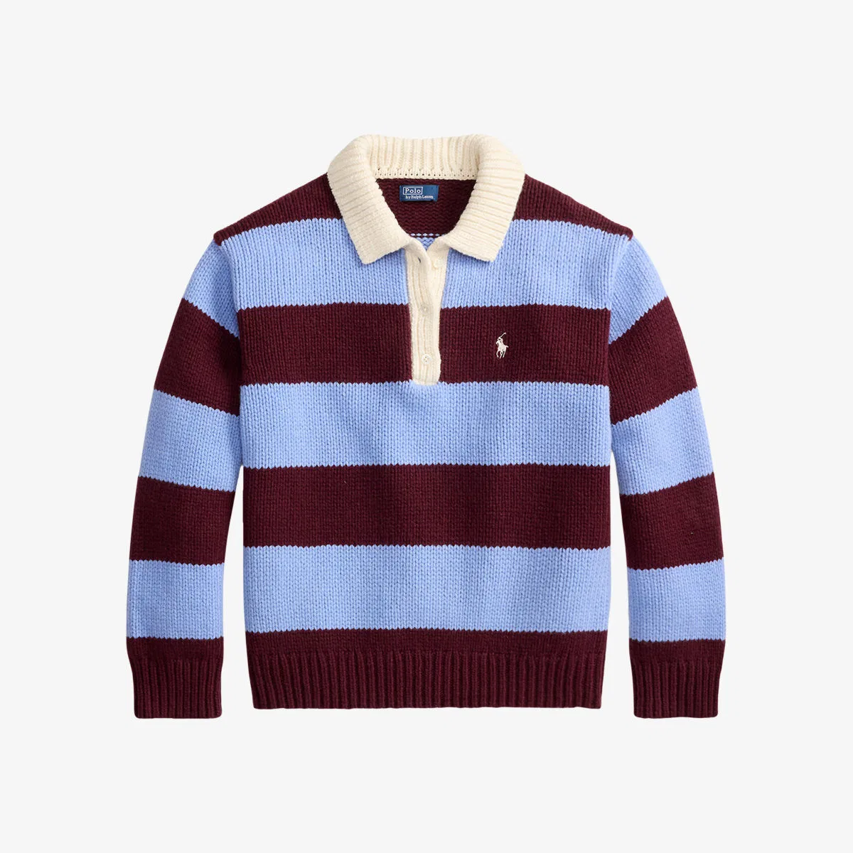 Полосатый регбийный свитер из шерстяной смеси Polo Ralph Lauren