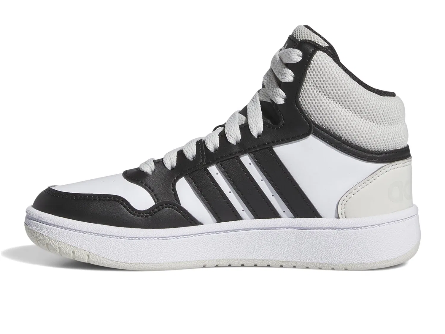 Детские кроссовки для мальчиков с высоким голеностопом Hoops 3.0 Mid Top Basketball Adidas, Orbit Grey Black White — фото 4