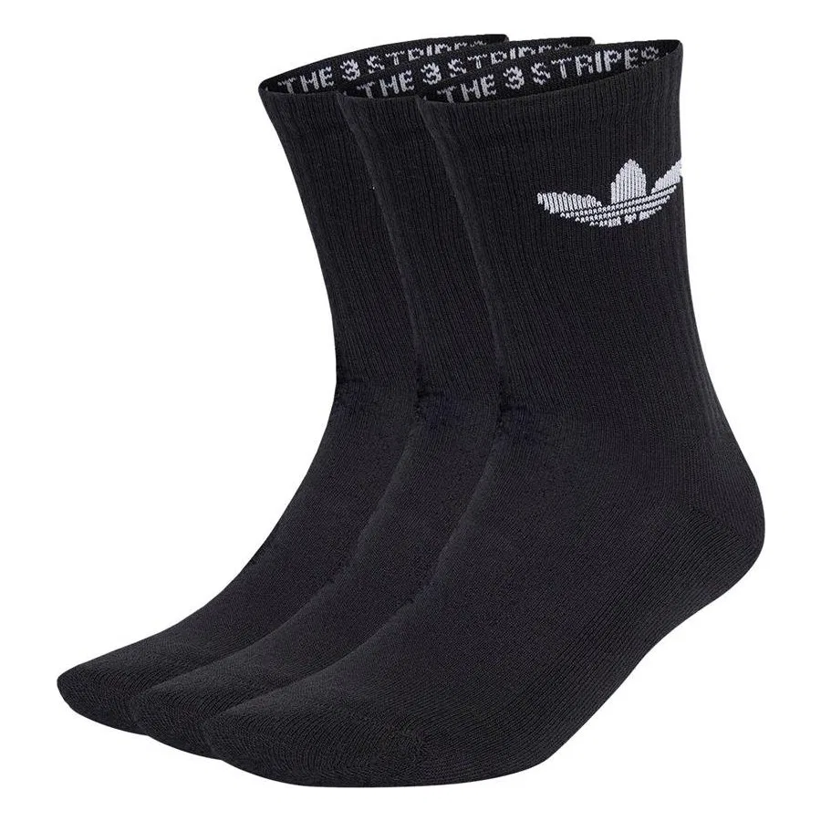 Носки спортивные с принтом Trefoil adidas, Черный