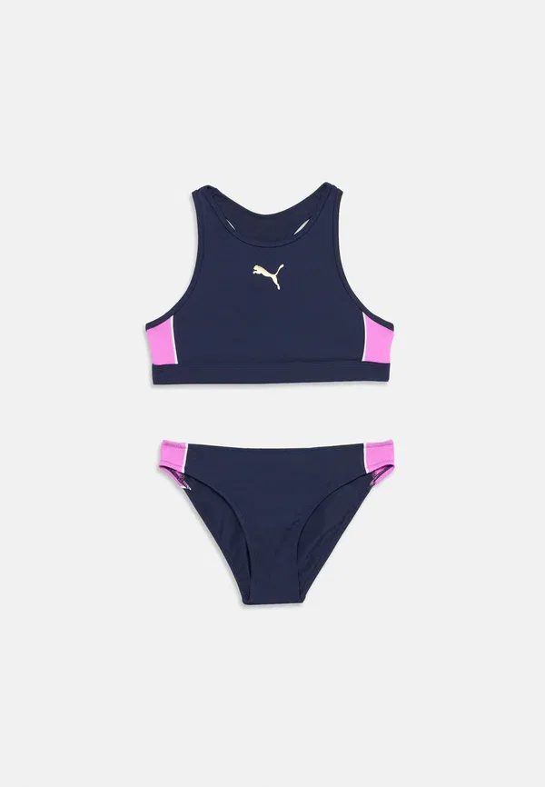 Купальный комплект из полиэстера и эластана Swim girls set - bikini Puma, Navy, Electric Orchid, темно-синий