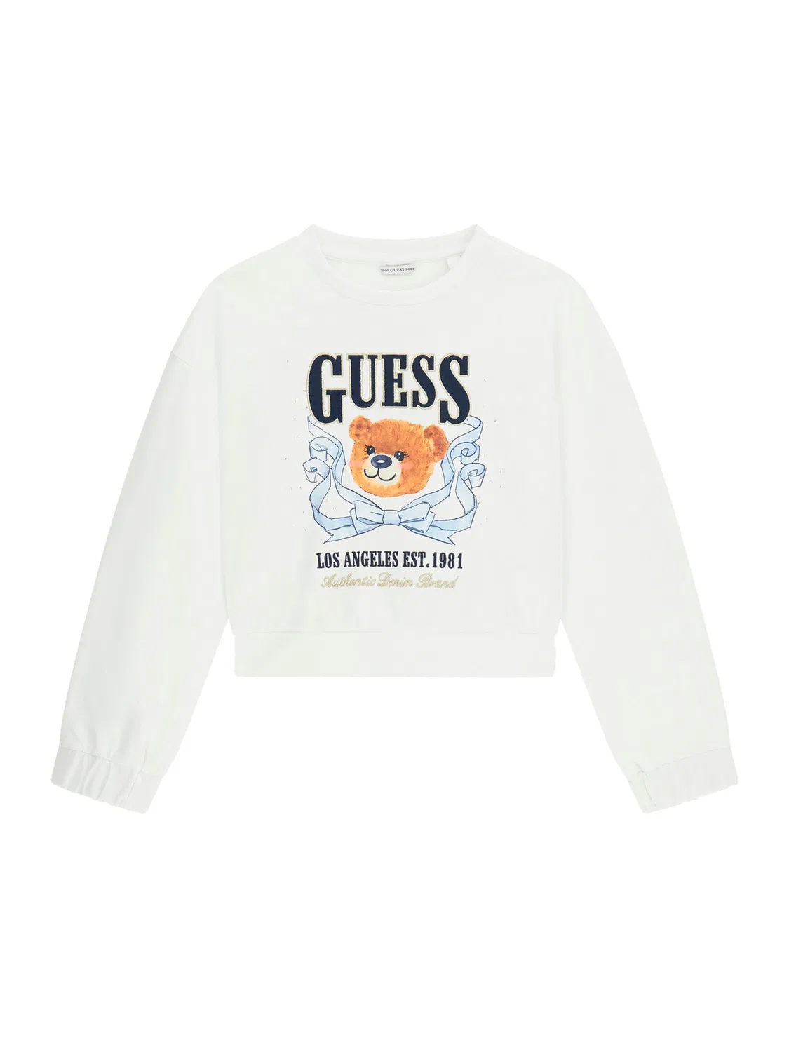 Свитшот свободного кроя для девочки Guess, белый
